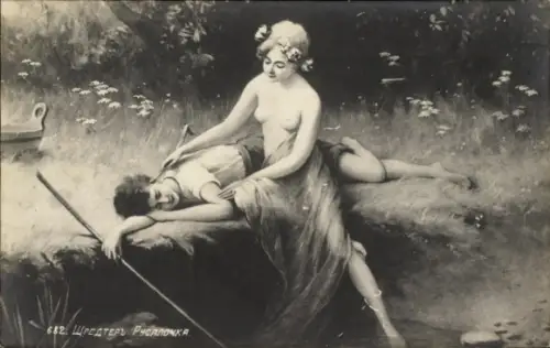Künstler Ak Rusalka, russische Wassernixe