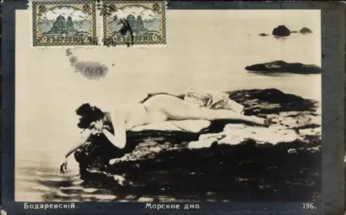 Künstler Ak Bodarewski, Meeresboden, Frauenakt