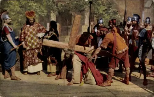 Ak Oberammergauer Passionsspiele 1922, Serie II No 12, Kreuzweg