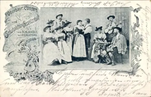 Ak Schliersee in Oberbayern, Oberbayr. Concert- und Schuhplattler-Gesellschaft, Dir. Max Reichmair