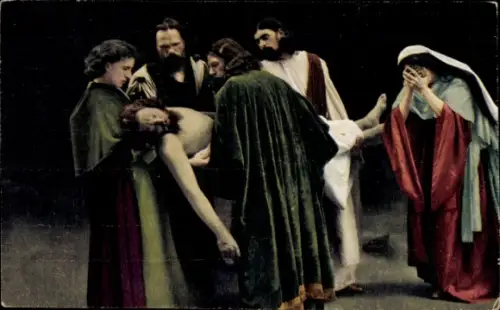 Ak Oberammergau in Oberbayern, Grablegung