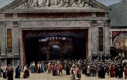 Ak Oberammergau in Oberbayern, Passionsspiele, Jesus begegnet seiner Mutter auf dem Kreuzweg