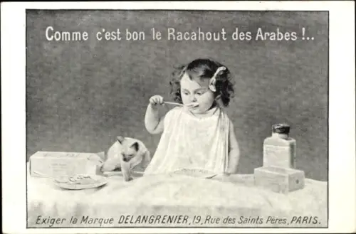 Ak Reklame, Racahout des Arabes, Delangrenier, Rue des Saints Peres, Paris