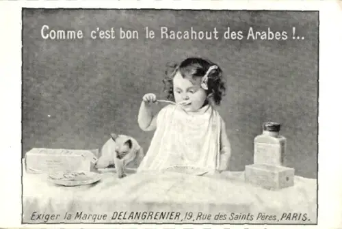 Ak Reklame, Racahout des Arabes, Delangrenier, Rue des Saints Peres, Paris