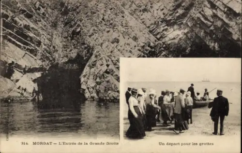 CPA Morgat Crozon Finistère, L'Entrée de la Grande Grotte