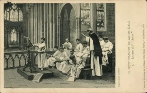 Ak Singende Kinder in der Kirche, Chor, Geistlicher