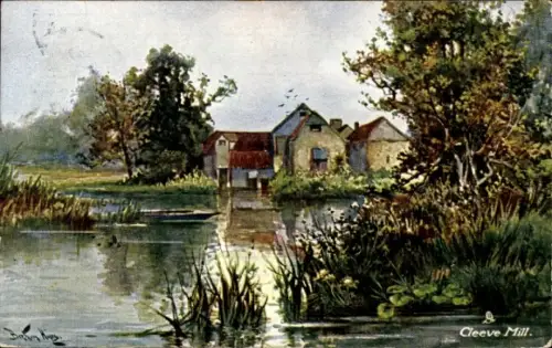 Künstler Ak Cleeve Mill, Dorfidyll