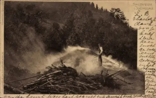 Ak Schwarzwald, Kohlenmeiler