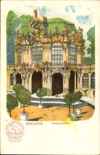 Ak Dresden Altstadt, Königlicher Zwinger, Pavillon, Werbung, Hoffmanns-Stärkefabrik
