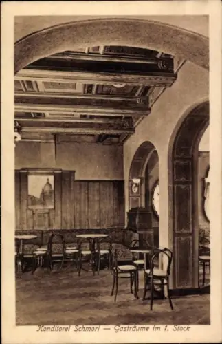 Ak Dresden Altstadt, Konditorei Schmorl, Gasträume