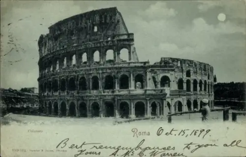 Mondschein Ak Roma Rom Lazio, Colosseum