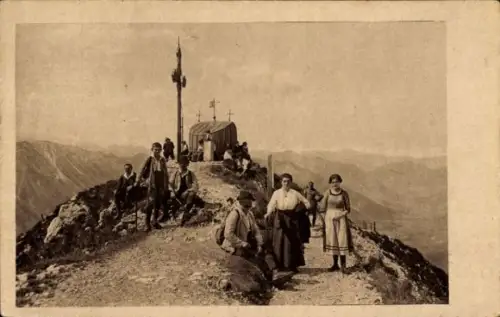 Ak Bayrischzell im Mangfallgebirge Oberbayern, Wendelstein, Gipfel