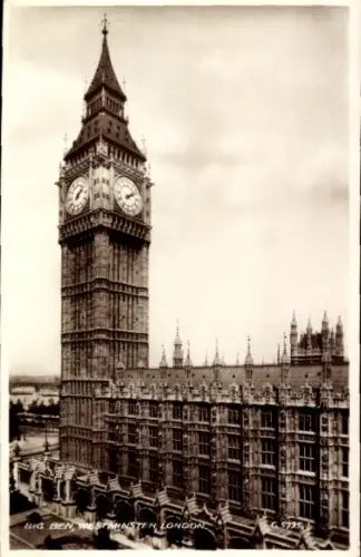 Ak Westminster London City, Big Ben, Westminster,  Uhrturm,  