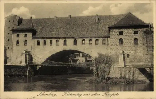 Ak Nürnberg, Kettensteg mit alter Fronfeste