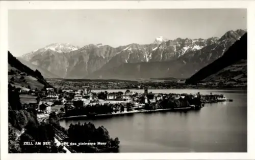 Ak Zell am See in Salzburg,  steinerne Berge, See, Landschaft
