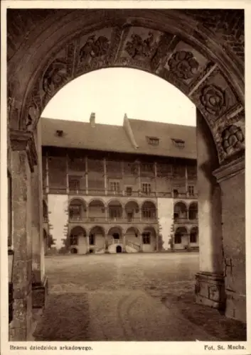 Ak Kraków Krakau Polen,Wawel, Torbogen, Arkaden