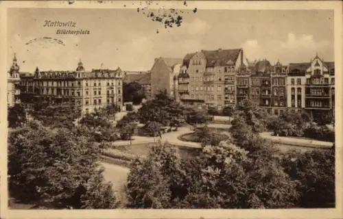 Ak Katowice Kattowitz Oberschlesien, Blücherplatz