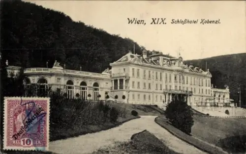 Ak Wien 19 Döbling Österreich, Schloßhotel Kobenzl,  XIX, Kaiserliche Post