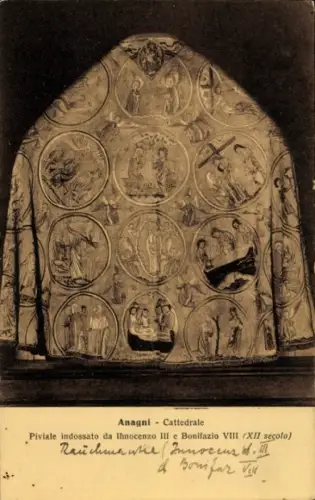 Ak Anagni Frosinone Lazio, Anagni Cattedrale, Piviale, Innocenzo III, Bonifazio VIII, XII Jahrhun
