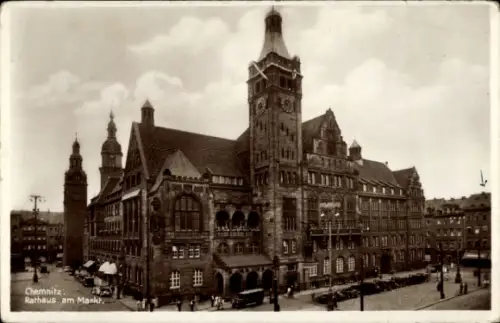 Ak Chemnitz in Sachsen,  Rathaus am Mank,  Architektur, 