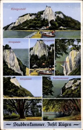Ak Insel Rügen, Königsstuhl, Stubbenkammer, Herthasee, Landschaft, 