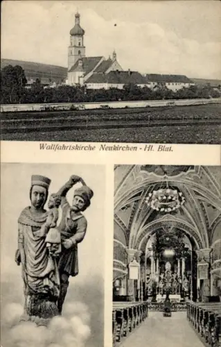 Ak Neukirchen beim Heiligen Blut, Wallfahrtskirche  Statue, Innenansicht, Hl. Blut