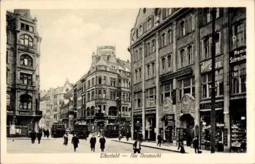 Ak Elberfeld Wuppertal, am Neumarkt, Café, Geschäfte