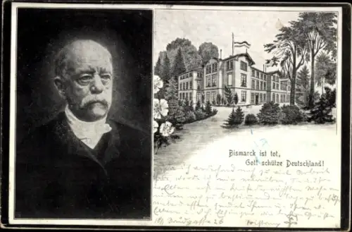 Ak Friedrichsruh Aumühle Schleswig Holstein, Fürst Otto von Bismarck, Schloss, Portrait