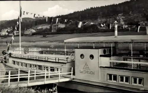 Ak Pötzscha Wehlen an der Elbe Sachsen, Schwimmende Jugendherberge Sachsen, DJH