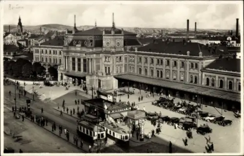 Ak Brno Brünn Südmähren, Bahnhof