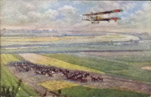 Ak Tarnobrzeg Polen, Aufklärungsflug eines österreichischen Fliegers, I WK