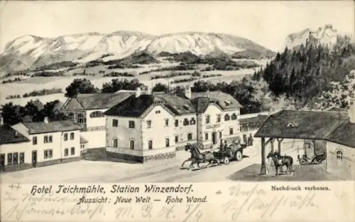 Ak Winzendorf an der Schneebergbahn Niederösterreich, Hotel Teichmühle