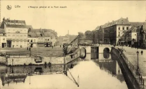 Ak Lille Nord,  Hospice général, Pont maudit, Wasser, Gebäude