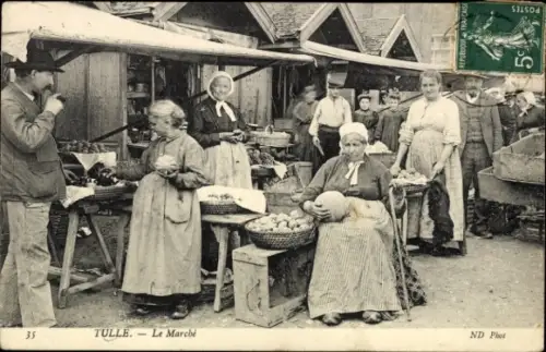 CPA Tulle Corrèze, Le Marché
