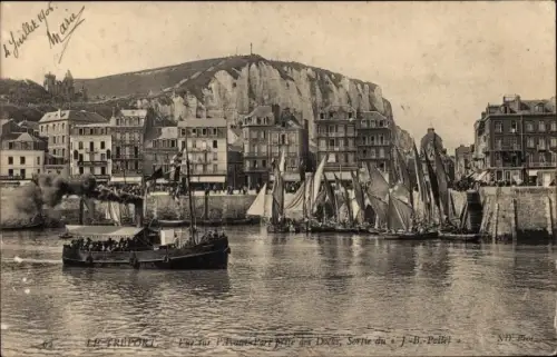 Ak Le Treport Seine Maritime, Hafenpartie