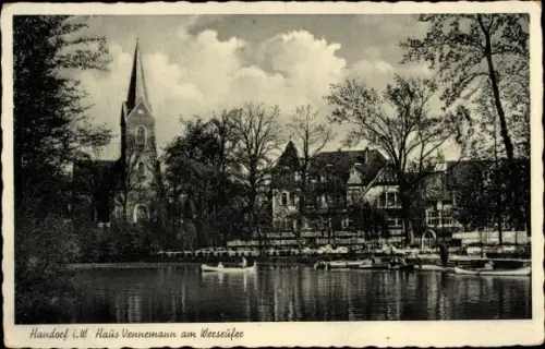 Ak Handorf Münster in Westfalen, Haus Vennemann am Werseufer