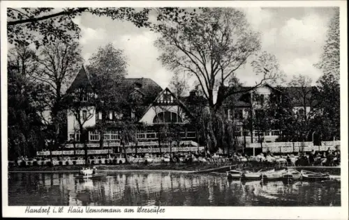 Ak Handorf Münster in Westfalen, Haus Vennemann am Werseufer