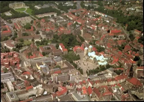 Ak Münster in Westfalen, Dom, Prinzipalmarkt, Schloss, Universität, Fliegeraufnahme
