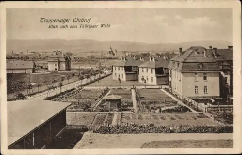 Ak Ohrdruf in Thüringen, Truppenlager, Blick nach Thüringer Wald