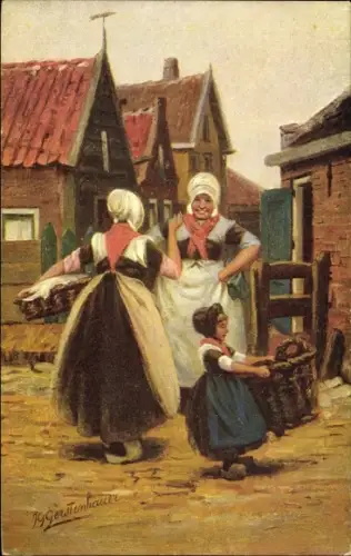 Künstler Ak Gerstenhauer, Johann Georg, Frauen und Mädchen in Trachten