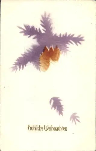 Präge Ak Glückwunsch Weihnachten, Zapfen, Schnee