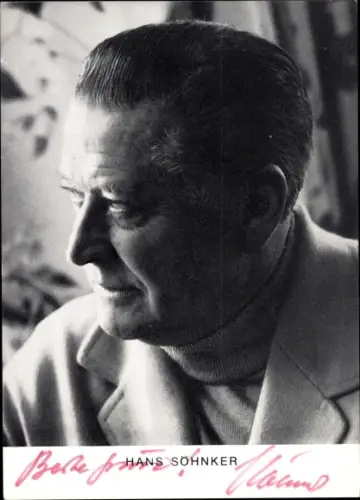 Ak Schauspieler Hans Söhnker, Portrait, Autogramm