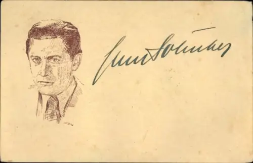 Ak Schauspieler Hans Söhnker, gezeichnetes Portrait