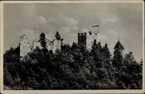 Ak Gösting Graz Steiermark, Ruine Gösting