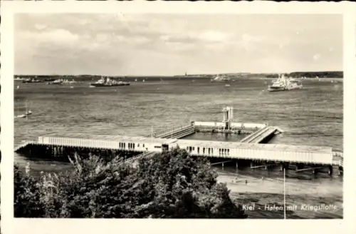 Ak Kiel, Hafen, Kriegsflotte, Schiffe, Wasser, Pier