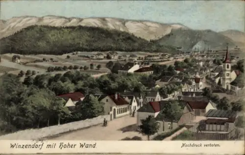 Ak Winzendorf an der Schneebergbahn Niederösterreich,  hohe Wand, Landschaft, Nachdruck verboten