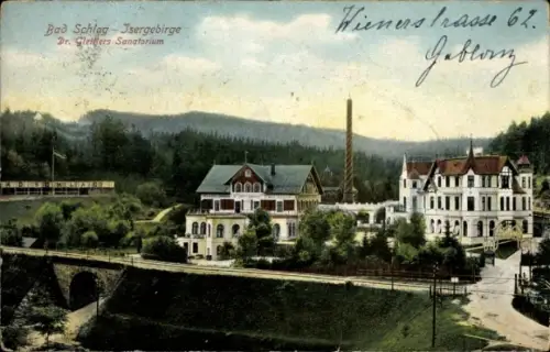 Ak Bad Schlag Jablonecké Paseky Reg. Reichenberg, Dr. Glettlers Sanatorium