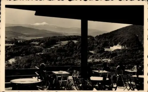 Ak Wien 19. Döbling, Blick von der Kahlenbergterrasse auf Kobenzl und Schneeberg