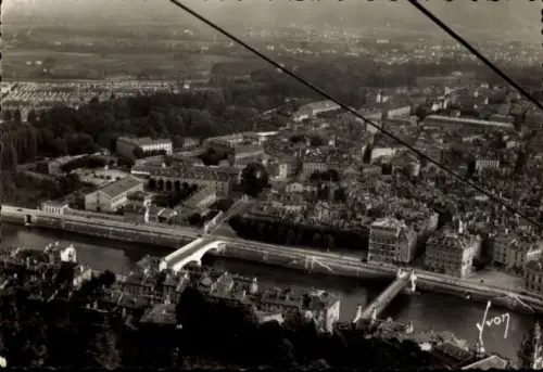 Ak Grenoble Isère, Luftaufnahme von  Fluss, Brücke, Stadtansicht