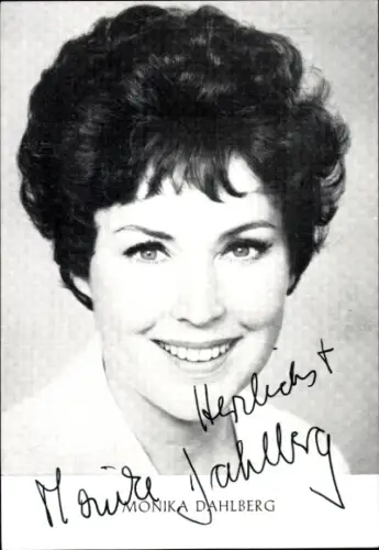 Ak Schauspielerin Monika Dahlberg, Portrait, Autogramm